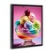 Stupell Industries Rainbow Hued Sundae Dessert Floating Frame Design by Tabz Jones